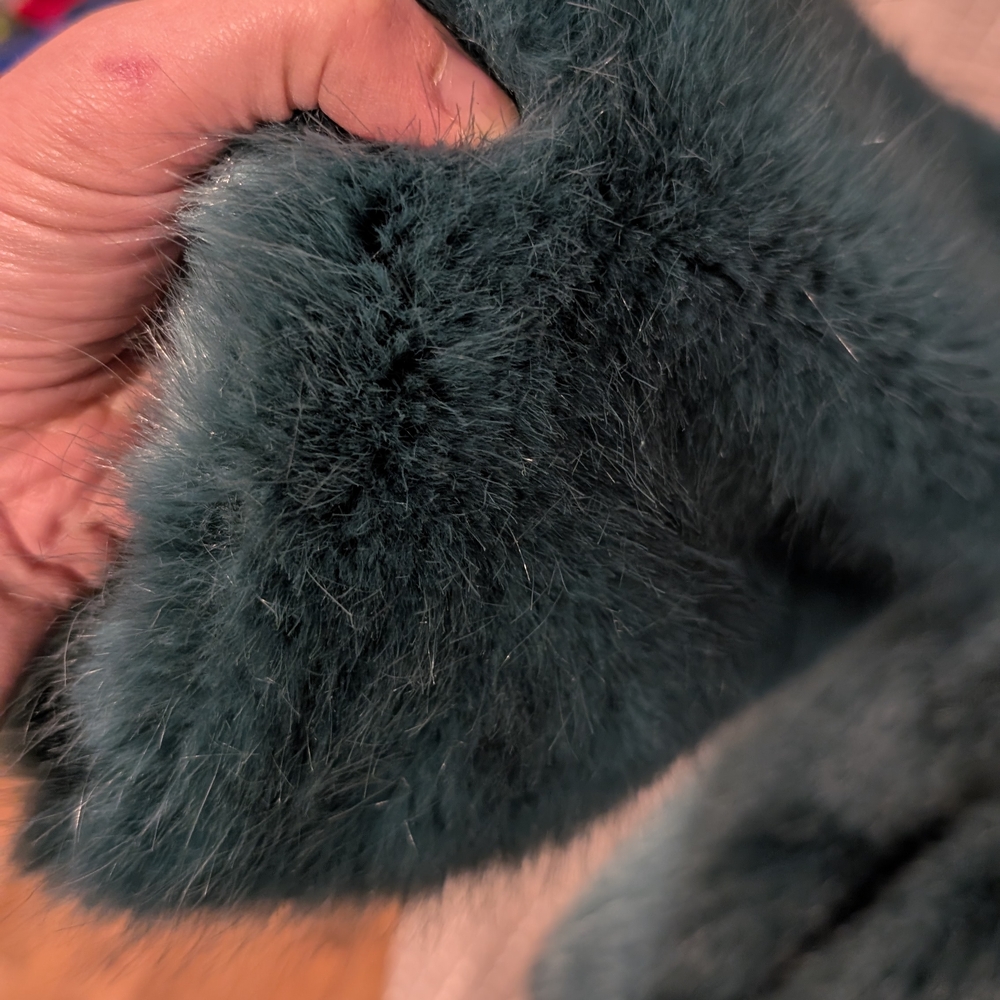 'Unreal Fur' Teal Teddy Jacket - Picture 3 of 4
